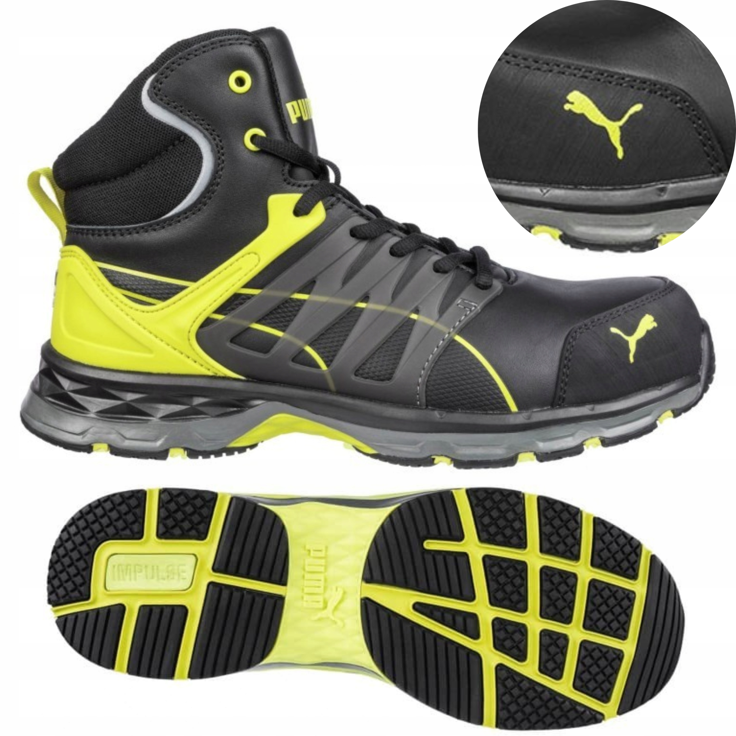 Pracovné členkové čižmy Puma VELOCITY 2.0 YELLOW MID, veľkosť 45